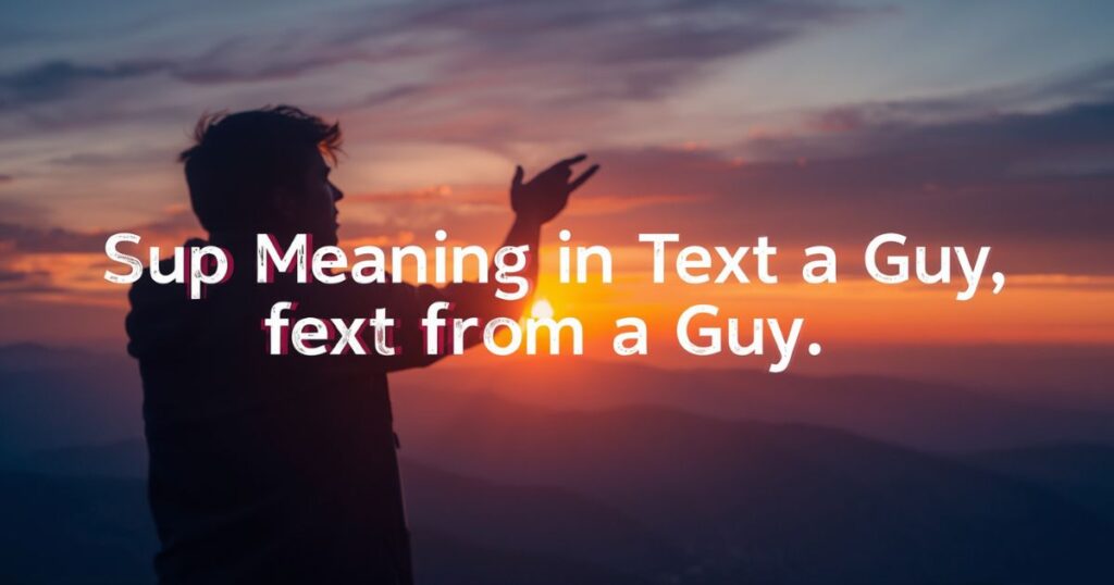 Sup Meaning in Text from a Guy