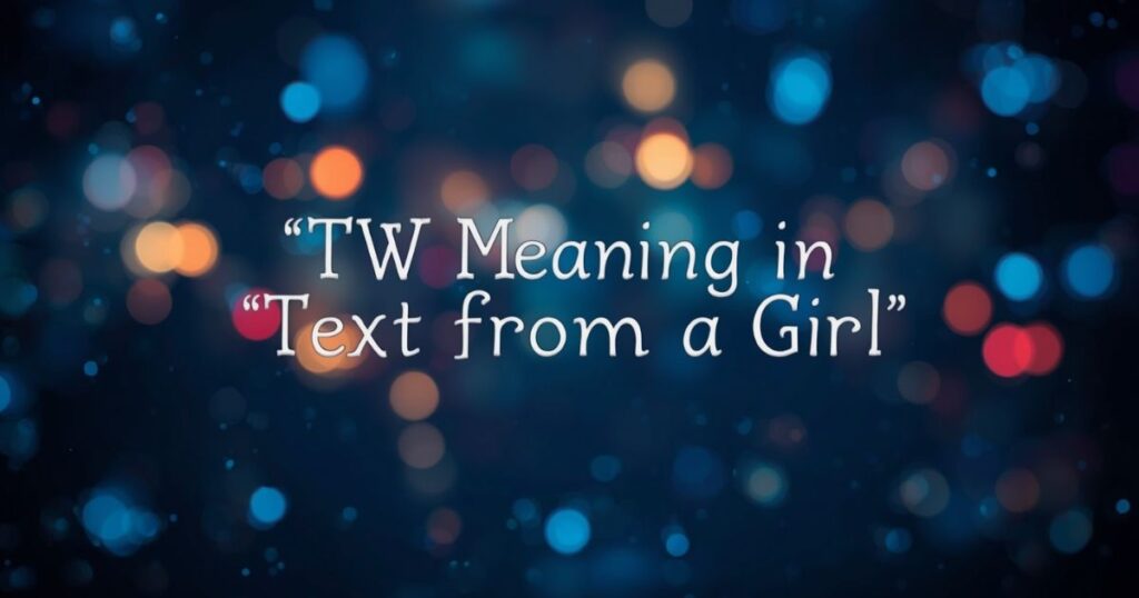 TW Meaning in Text from a Girl